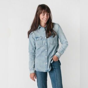 Levi’s premium utility boyfriend shirt in indigo vintage